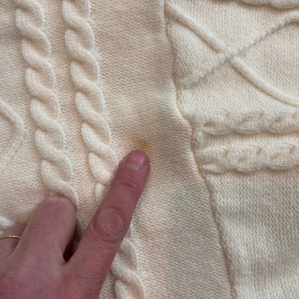 Gilli Cream and Taupe Floral Cable Knit Cardigan - Picture 6 of 6